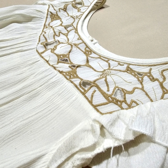 Urban Outfitters ✦ Blu Pepper Ivory Tunic Dress ✦ High-Low w/ Braided Belt Sz S - Picture 10 of 17